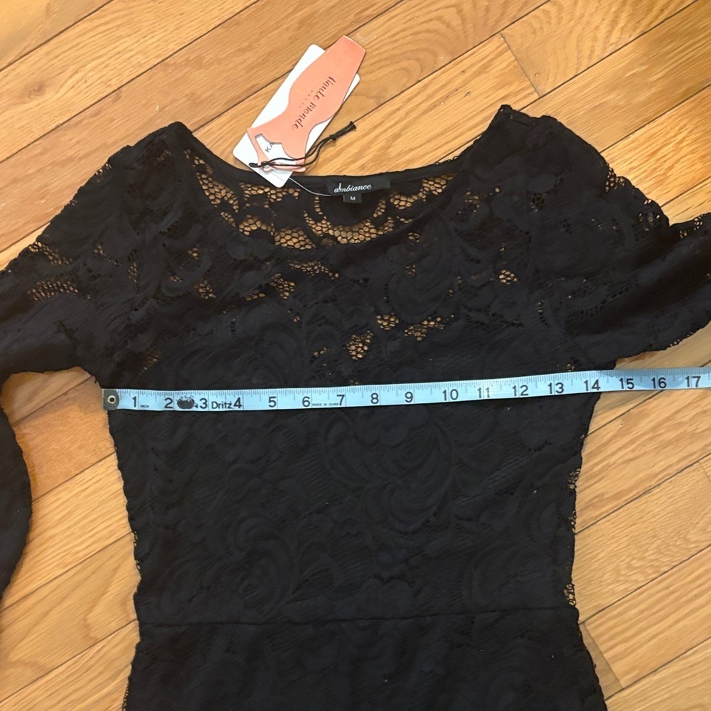 Haute Monde Black Lace Long Sleeve Dress - Picture 4 of 5
